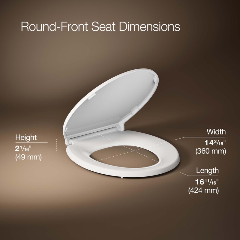 Border Round Closed-Front Toilet Seat with Soft Close and Quick