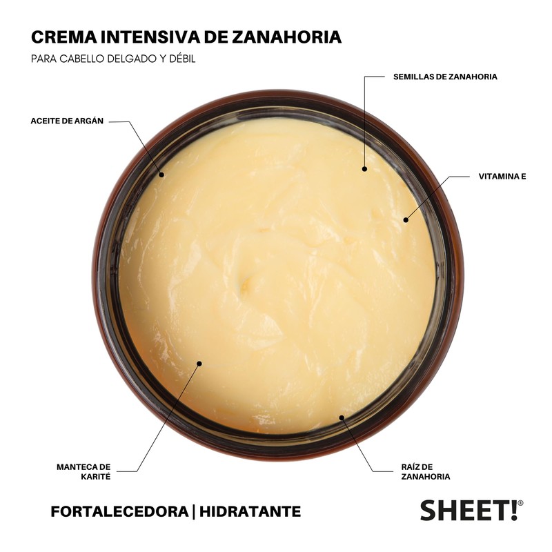 SHEET - Crema capilar de tratamiento intensiva antiquiebre Carrot Hair