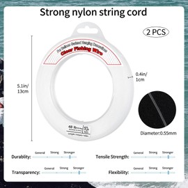 Ktxaby 2 Rollen Angelschnur 140m x 0.55mm Transparent Nylonschnur Reißfest 21.8kg Tragkraft Starke Nylonseil Für DIY Schmuckherstellung Basteln Nähen Dekoration Perlenschmuck