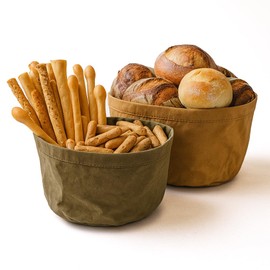 MGE - Set of 2 Bread Bins - Cellulose Bread Storage Baskets - Reusable Bread Bags for Freshness - Kitchen Drawer & Shelf Organizer - Eco-Friendly Bread Storage Solution - Breadbins - 20 cm