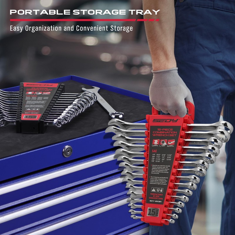 30-Piece Combination Wrench Set - Open End Wrench Set with