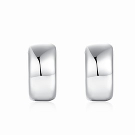 925 Silber Double Hoop Ohrringe Creolen, Kleine Hypoallergene Knorpel Huggie Ohrringe, Einzigartiges Geschenk für Frauen Mädchen 12mm