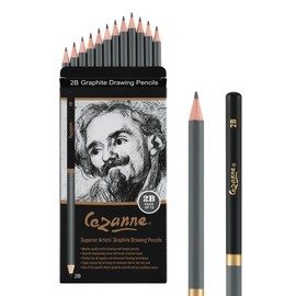 Cezanne Graphite Drawing Pencils Set - 4H, Set of 12 Break-Resistant Graphite Lead, Easy-to-Sharpen Sketch Pencils, Master Artist Quality Graphite Pencils for Technical and Artistic Drawing