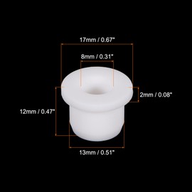 sourcing map Pack of 6 T Type Rubber Eyelet Mounting Diameter 13 mm 5/16 Inch ID (17 x 8 x 12 mm) Seal Protection Flexible Hole Plug for Cable Cable White