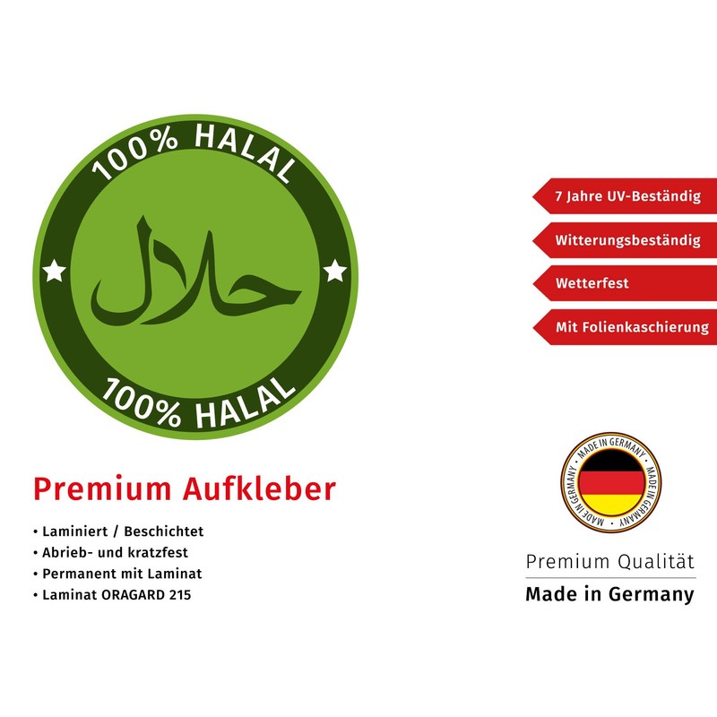 Sticker 100% Halal Notice Sign for Doner Snack Bistro Premium