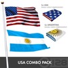 G128 Combo Pack: USA American Flag 3x5 Ft Embroidered Stars
