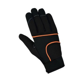 COLOURLINX Safety Work Gloves Gardening Working Gloves Mens Women Mechanic Construction Utility Flexible Padded Palm Protection Breathable Builder Multi-Functional (Black, L)