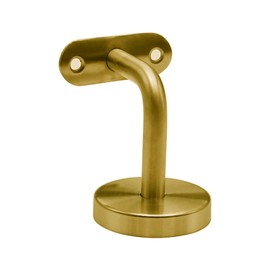 Top Hardware Stainless Steel 304 Grade Wall Mount Stair Handrail Bracket w/Base Flange Cover for 1-1/2”,1-5/8”(38mm,42.4mm) Handrail Round Top Railing (Satin Gold Finish)