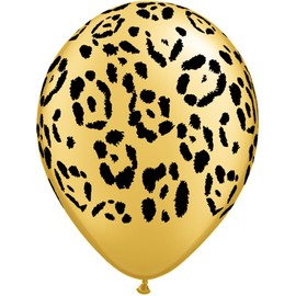 LA Balloons 55478 "Leopard Spots" Qualatex Latex Balloons (50 Pack), 11", Gold