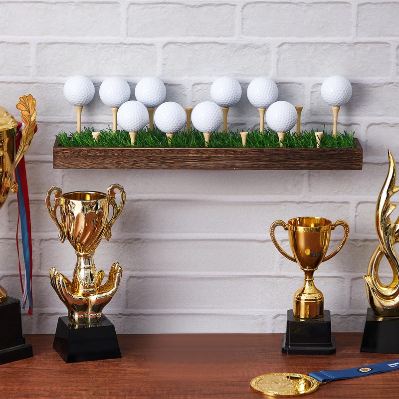 Simgoing 2 Pieces Golf Ball Display Rack Floating Shelf Solid