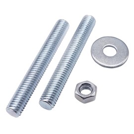 (Pack of 10 pcs) Fully Threaded M8 x 60 mm Screw Rods With Hex Nuts and Washers, Studding Rod Bar, Stud DIN 796-1 (10, M8 x 60 mm)