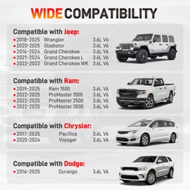 5047896AD 6Pcs Valve Rocker Arms Left or Right Compatible with Jeep Wrangler Gladiator Grand Cherokee, Dodge Durango Ram 1500, Pacifica Voyager 3.6L V6 2016-2025, Replace# 5047896AC 170277