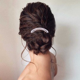 Yheakne Crystal Bridal Hair Comb Gold Rhinestone Wedding Headpieces Pearl Hair Piece Bride Side Peine Pearl Wedding Accesorios Para El Cabello Para Novia Y Damas De Honor Estilo A