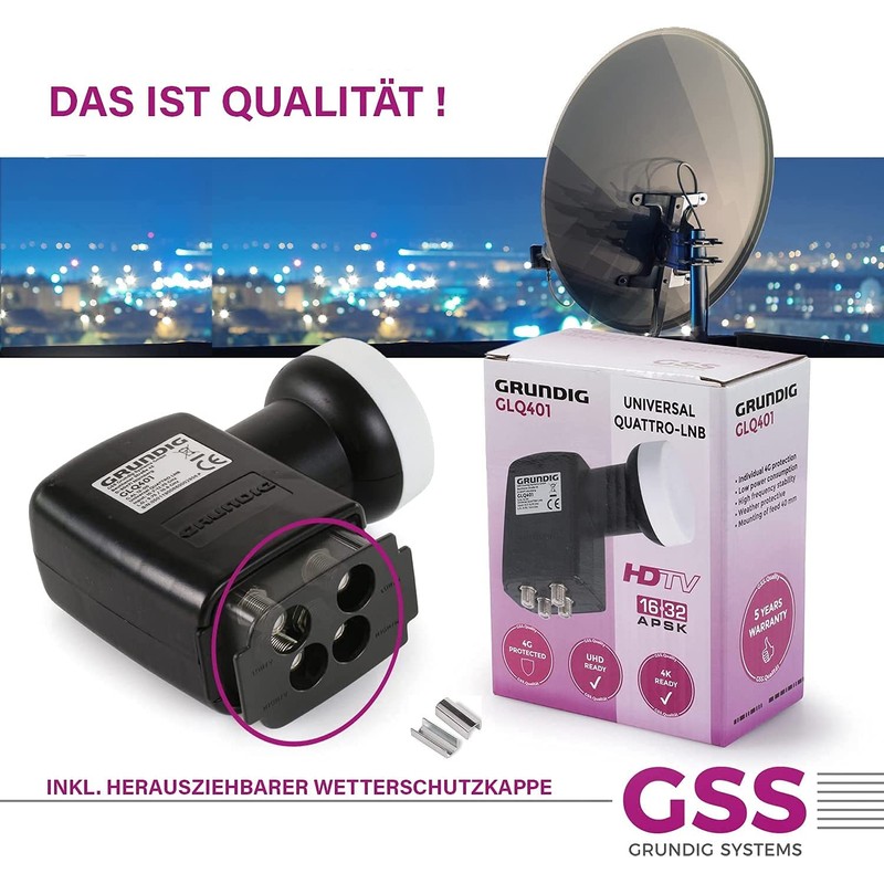 GSS Quattro LNB Suitable for Multiswitch with LTE Filter -
