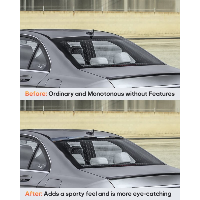 FINDAUTO ABS Rear Window Roof Spoiler Adjustable Fits for Most