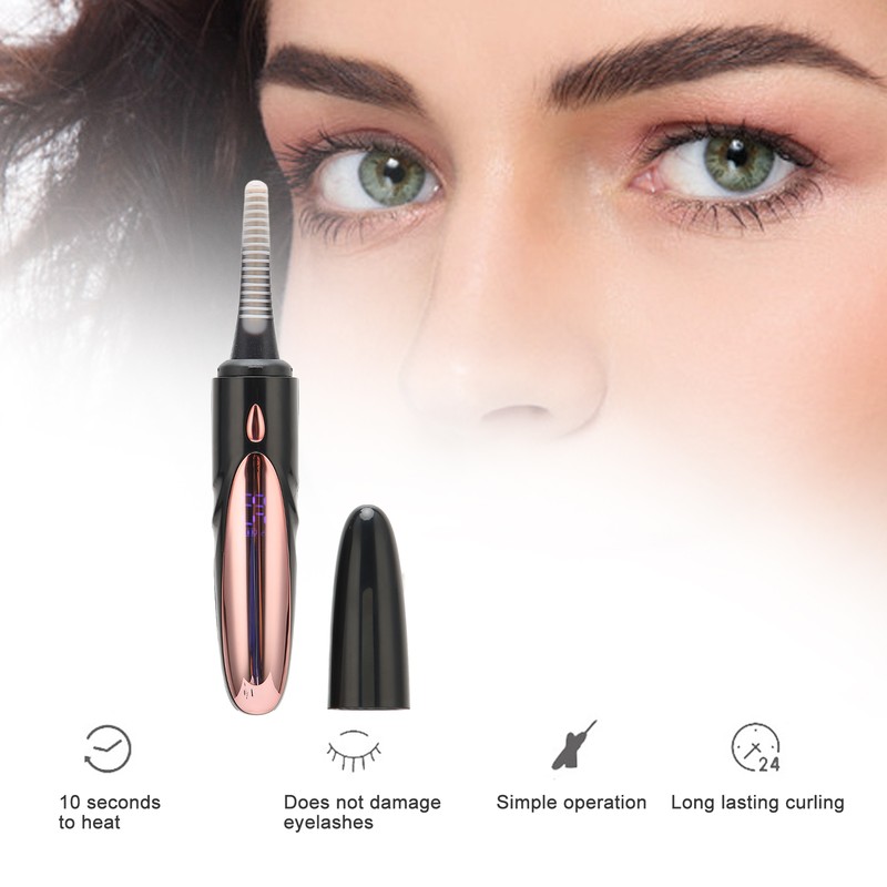 Electric Heated Eyelash Curler 4 Gears Heating Quickly USB Rechargeable