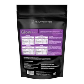 Healthaddiction Colágeno Glow Pack Coenzima Q10 Biotina Vitamina Astaxantina Zinc Acaí Antioxidantes Fórmula Completa Hidrolizado 120 Cápsulas Sobres