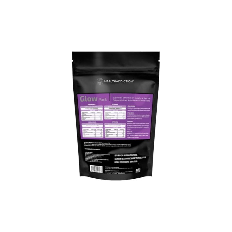 Healthaddiction Colágeno Glow Pack Coenzima Q10 Biotina Vitamina Astaxantina Zinc