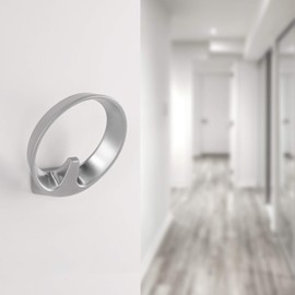 ALPENSTAHL Quincy Designer Coat Hook Round Coat Hook Chrome Silver Matt – Single Hooks | Solid Metal | Wall Hook Invisible Screwed | Pack of 1 - Coat Hook for Wall Mounting