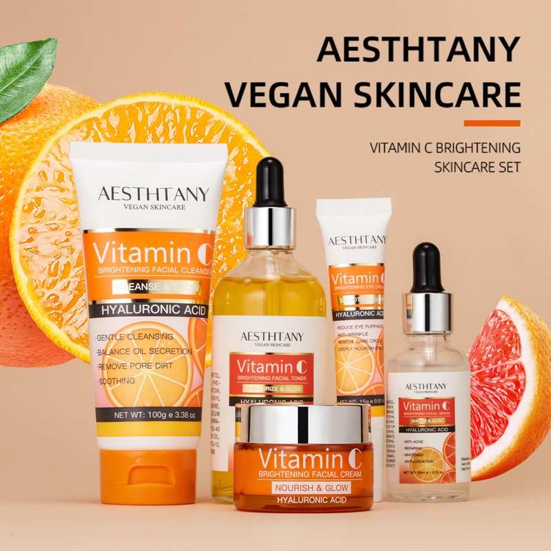 AESTHTANY Vitamin C Skin Care Set Moisturizing Hyaluronic Acid Skin