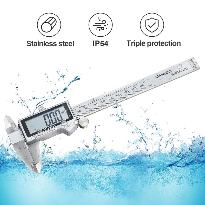 Digital Caliper, 0-150mm / 0-6" Metric Inch Conversion Depth Gauge