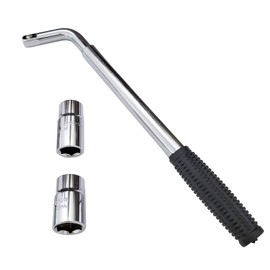 14-20 inch Auto Car SUV Telescoping Lug Wrench Wheel Wrench Universal with Standard CR-V Sockets 17/19, 21/22mm (Lug Wrench)