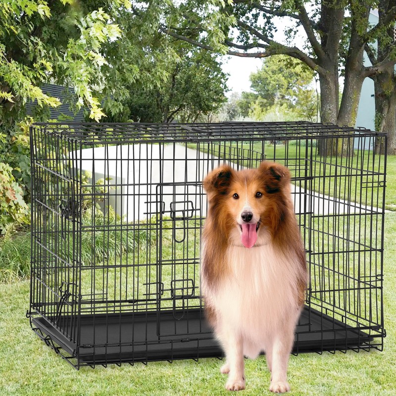 FDW Extra Large Dog Crate Dog Kennel Cage with Double
