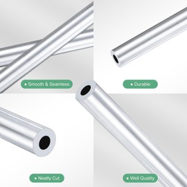 M METERXITY 1 Pack 250mm 6063 Aluminum Round Tube 5mm ID 10mm OD Seamless Aluminum Tube for Construction, Processing, DIY Craft Metal Straight Tubing [0.2x0.39x9.8IN]