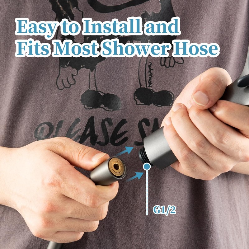 OFFO Shower Head and PVC Hose 1.5m, 6 Modes Handheld