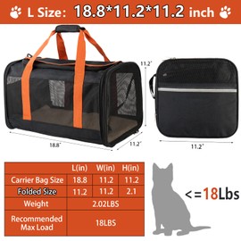 SEVVIS Extra Large Cat Carriers for Cats 20 lbs+, Soft Sided Pet Carrier Bag for Dogs, Portable Large Dog Carrier- Collapsible Folding Pet Travel Carrier, Large Top Loading cat Carrier for 2 Cats