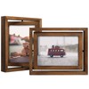 Egofine 2 Pack 6x8 Rotating Floating Picture Frames,Double-Sided Display with