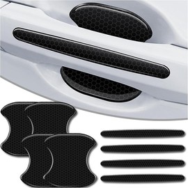 4Pcs Reflective Car Door Handle Bowl Sticker, Car Door Handle Protective Sticker Anti-Scratch (Black, 8Pcs) - Color: Black-2, Size: 4 Pieces
