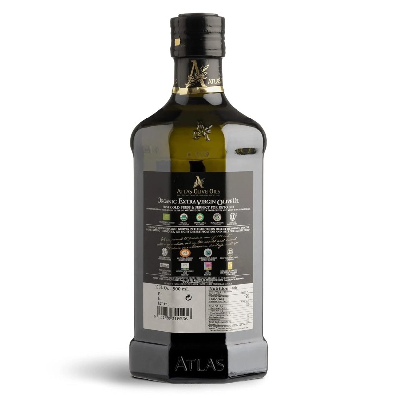 Atlas Organic Olive Oil Cold Pressed Moroccan Extra Virgin Polyphenol