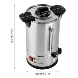Coffee Maker Commercial Grade Stainless Steel Coffee Urn Tea Urn Coffee Pot Catering Hot Water Boiler With Anti-Dry Burn Protection Thermostat Control For Cafe Office Teahouse Wedding Party (8L)