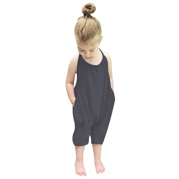 Lindanina Slouch Jumpsuit for Toddlers Baby Harem Strap Romper Little