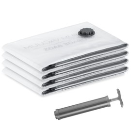 SilverRack Vacuum Bags for Duvets [Pack of 4] in 80 x 100 cm - Vacuum Bags for Clothes and Blankets - Storage Vacuum Bag Cushion - Vacuum Space Saver Clothes Bags Vacuum Bags