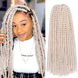 Xtrend 12 Inch 2 Packs Spring Twist Hair For Butterfly Faux Locks And Invisible Locs Short Crochet Braids Hair Synthetic Spring Curl Hair Extension For Women (White#)