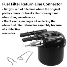 FD4625 6.7 Powerstroke Fuel Filter Element With Filter Return Line Connector Compatible with F250 F350 F450 F550 Super Duty 6.7L 2017-2023 Diesel Engine Replaces HC3Z-9N184-C FD-4624 FD-4625