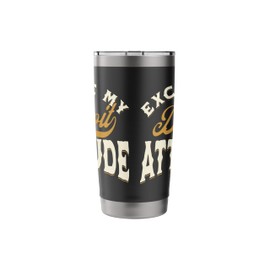Excuse My Detroit Attitude Thank You For Men Women Vintage Stainless Steel Insulated Tumbler