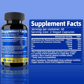 Liposomal Potasio  Magnesio  Zinc Con 120caps Hecho En Usa Sin Sabor                                                                                  