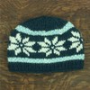 LOUDelephant Knitted Wool Hat, Snowflake Dark Teal