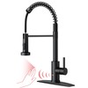 FORIOUS Touchless Kitchen Faucet Black, Smart Motion Sensor Spring Sink