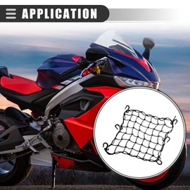 Motoforti Universal Motorcycle Luggage Cargo Net Storage Bag, 40x40cm, Black