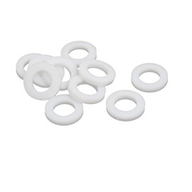 Sourcingmap 18mmx10mmx3mm PTFE Flat Washer Flange Gasket White 10pcs