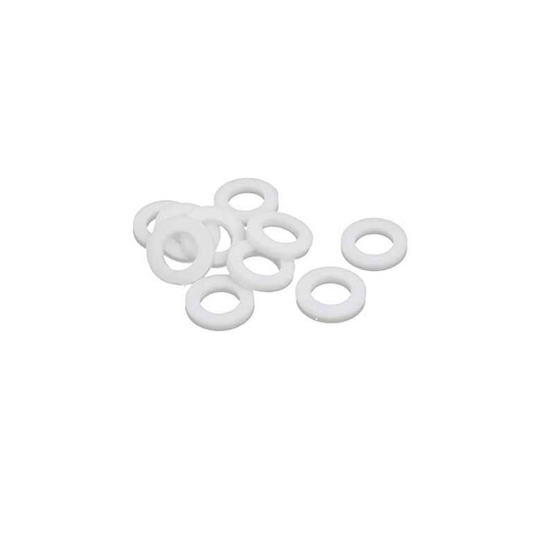Sourcingmap 18mmx10mmx3mm PTFE Flat Washer Flange Gasket White 10pcs