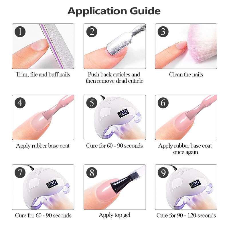 RARJSM Rubber Base Gel for Nails Sheer Pink,Builder Extension Gel,Rubber