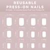 Press on Nails Short Square Fake Nails with Design Zebra