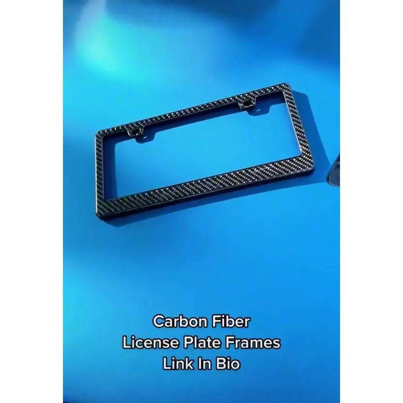 BLVD Universal Real Carbon Fiber License Plate Holder Frame For