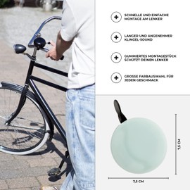 Urban Zweirad bicycle bell, Big Mama (large), bell for Dutch bikes or women’s bicycles, turquoise, xl