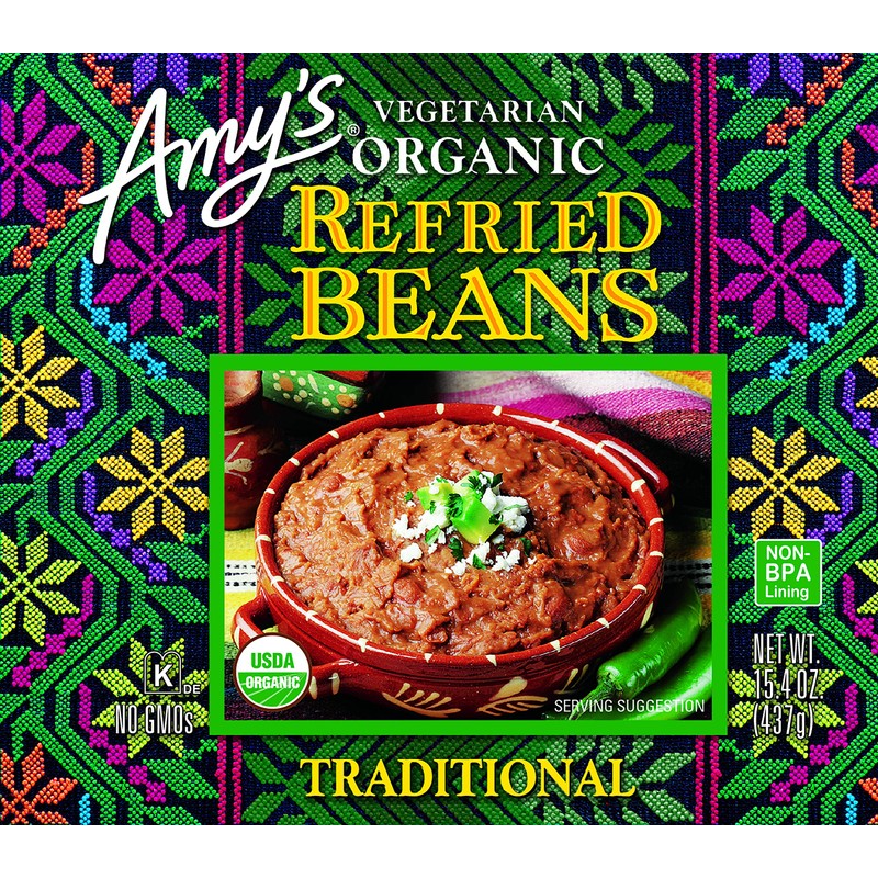 Amy's, Refried, Pinto Beans, Gluten Free, Organic, Vegetarian, Traditional, 15.4